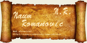 Naum Romanović vizit kartica